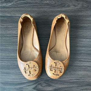 Tory Burch Reva Flats - Brown Leather